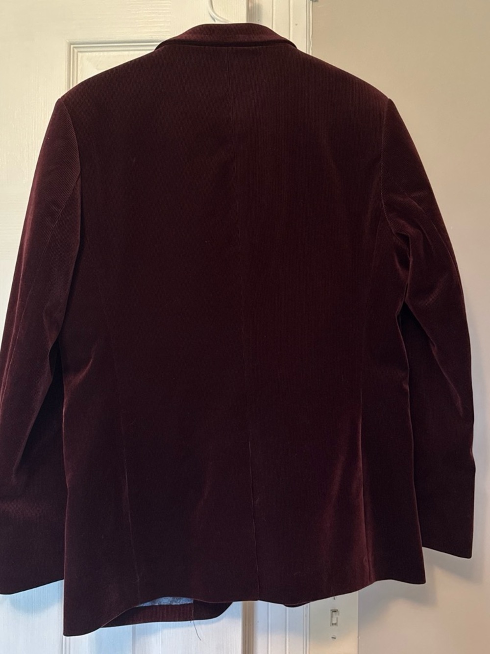 Men's Burgundy Velvet Blazer - Picture 2 of 4